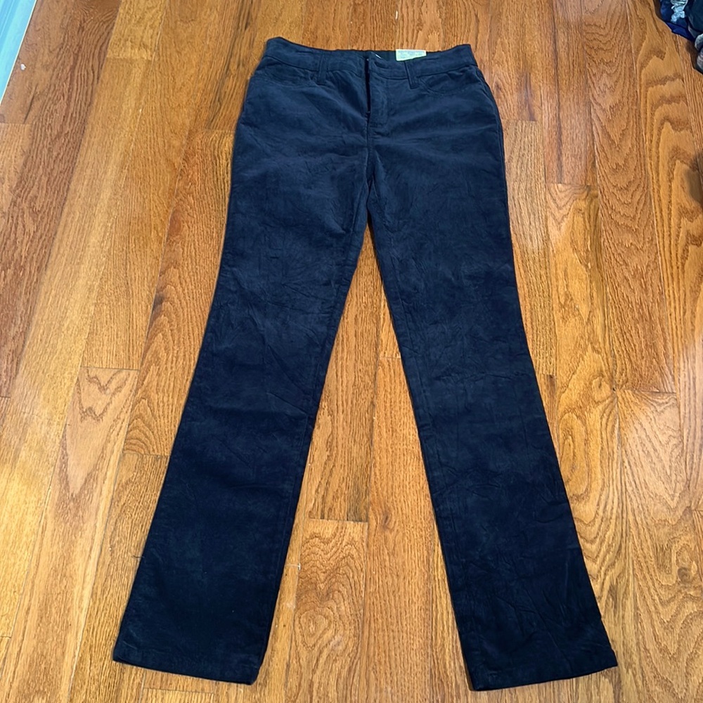 NWT ST JOHNS BAY WOMEN CORDUROY STRAIGHT LEGS BLACK PANTS IN SIZE 4